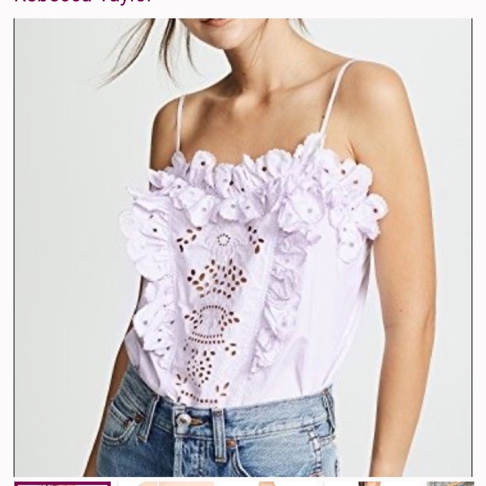 Rebecca Taylor Lilac Eyelet Lace Top